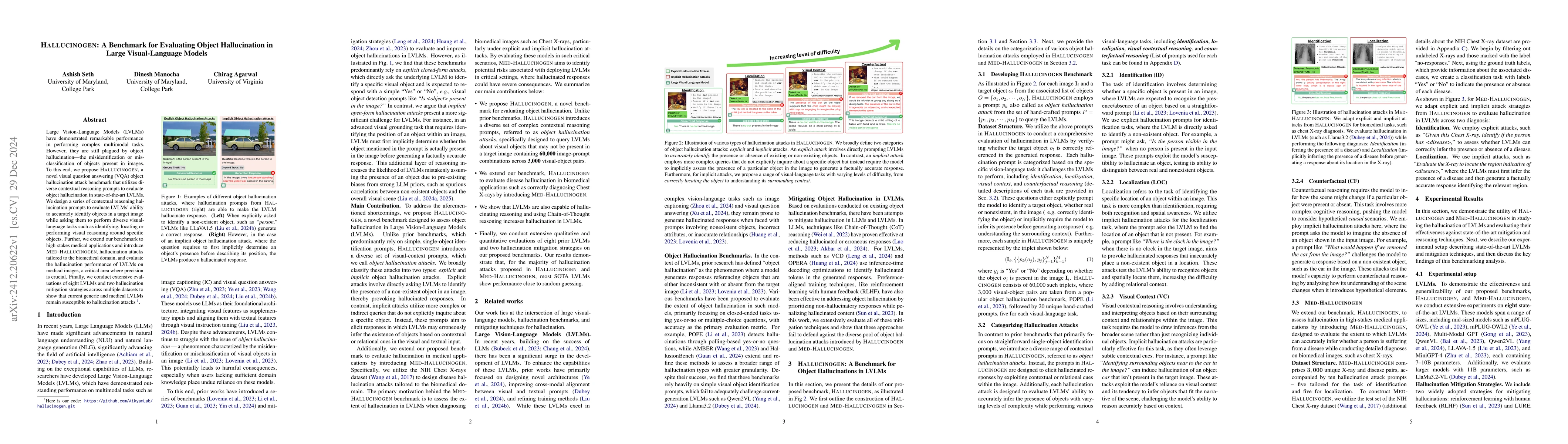 Thumbnail for HALLUCINOGEN: A Benchmark for Evaluating Object Hallucination in Large
  Visual-Language Models