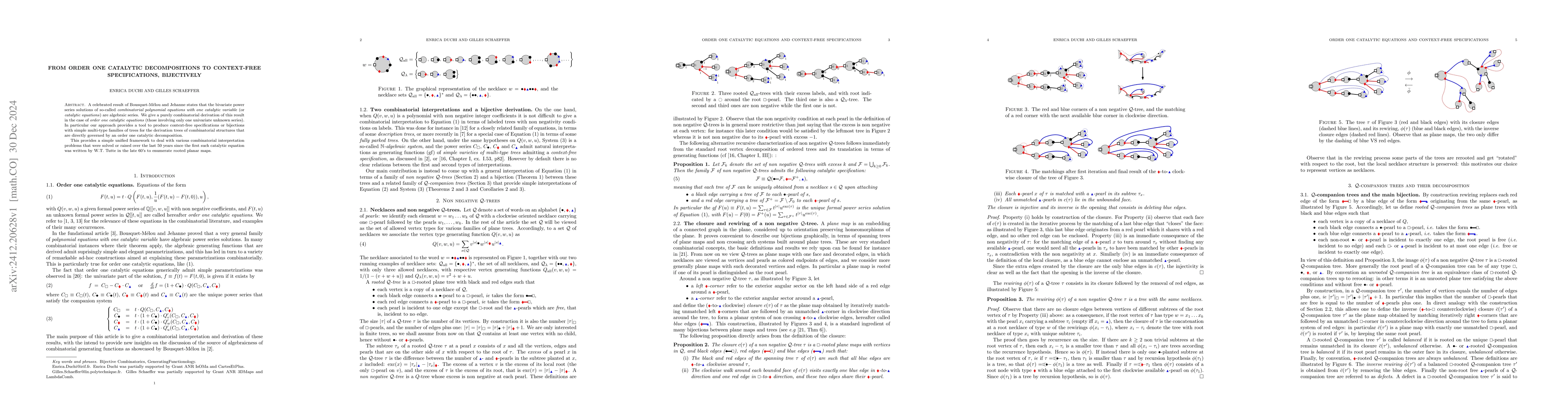 Thumbnail for From order one catalytic decompositions to context-free specifications,
  bijectively