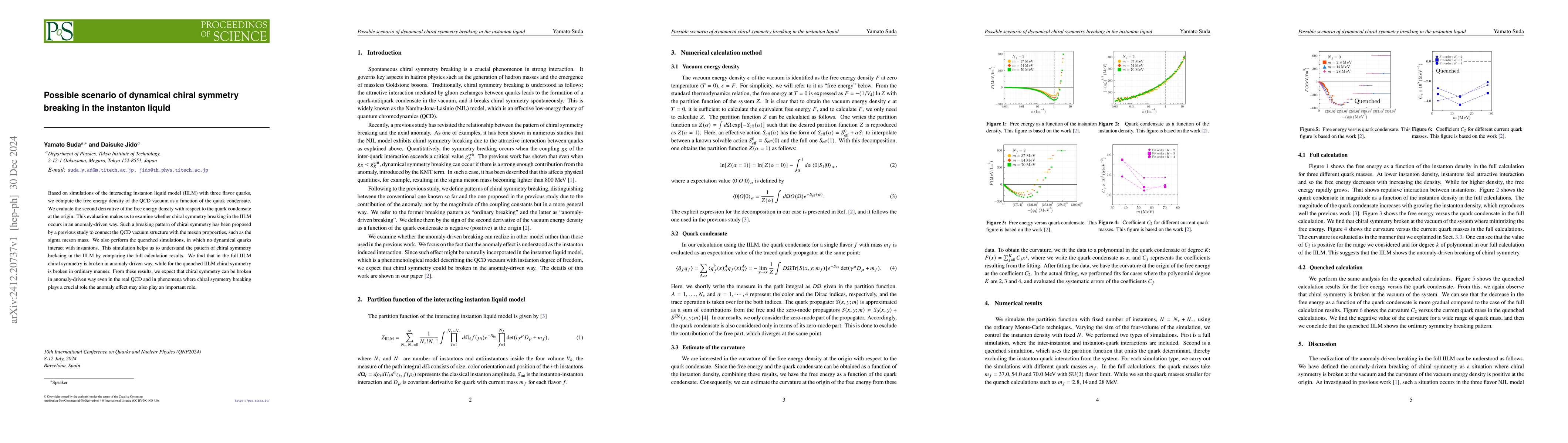 Thumbnail for Possible scenario of dynamical chiral symmetry breaking in the instanton
  liquid
