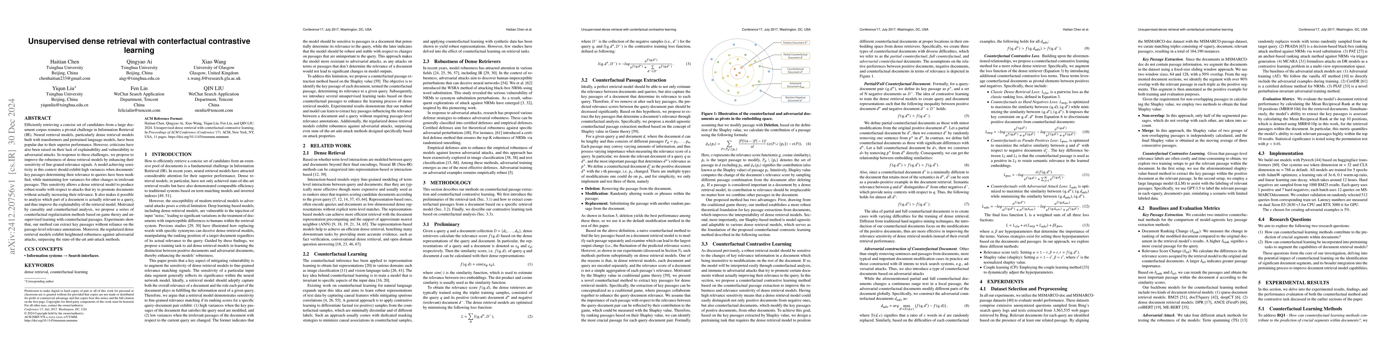 Thumbnail for Unsupervised dense retrieval with conterfactual contrastive learning