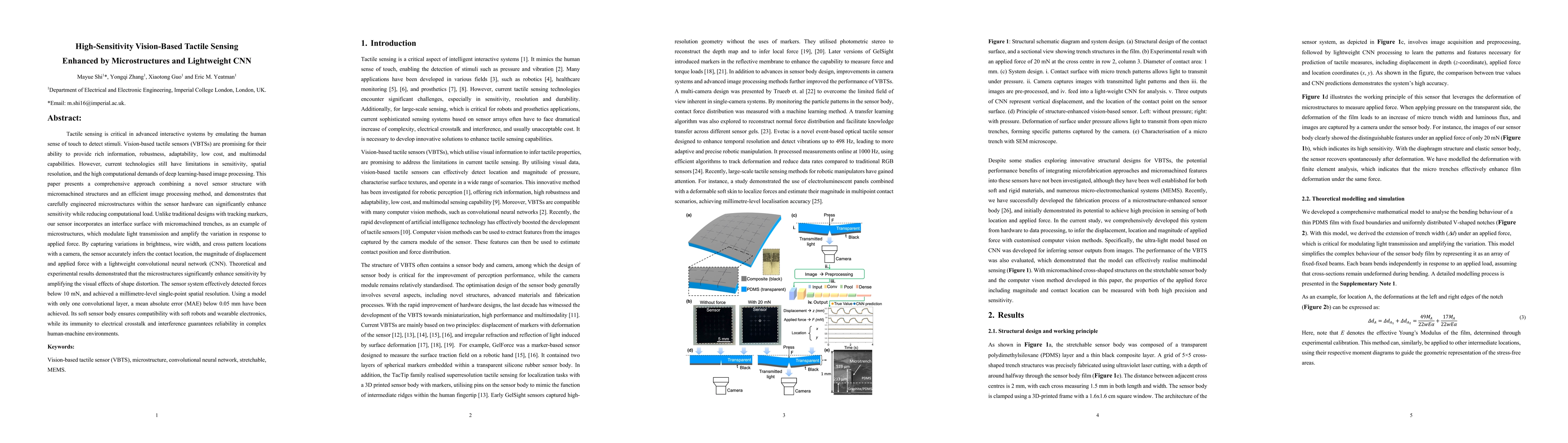 Thumbnail for High-Sensitivity Vision-Based Tactile Sensing Enhanced by
  Microstructures and Lightweight CNN
