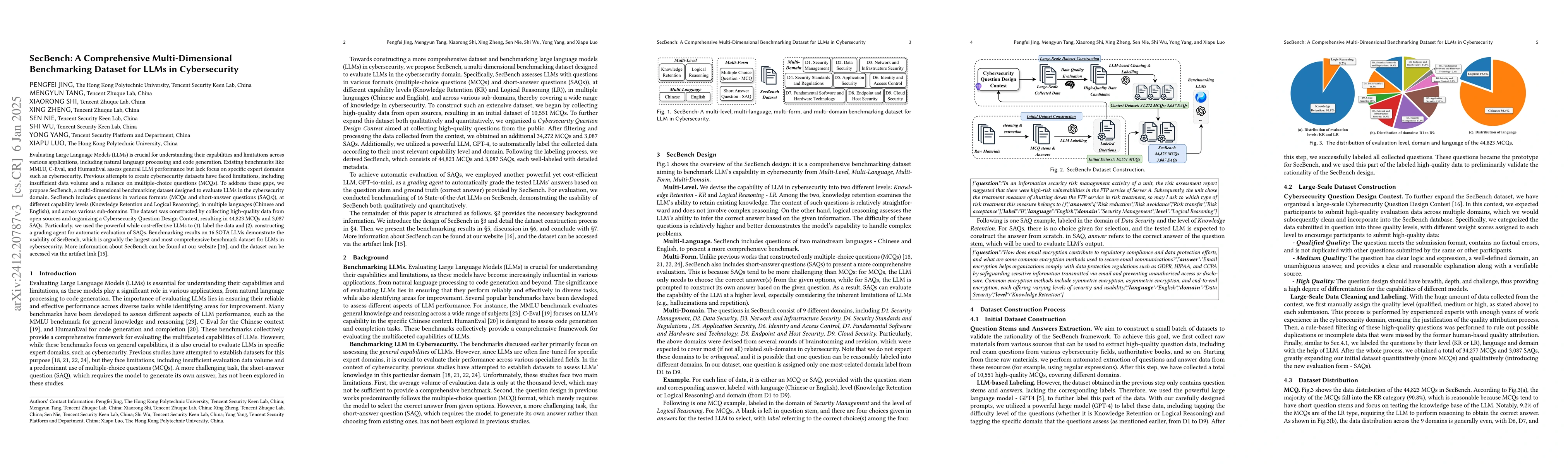 Thumbnail for SecBench: A Comprehensive Multi-Dimensional Benchmarking Dataset for
  LLMs in Cybersecurity