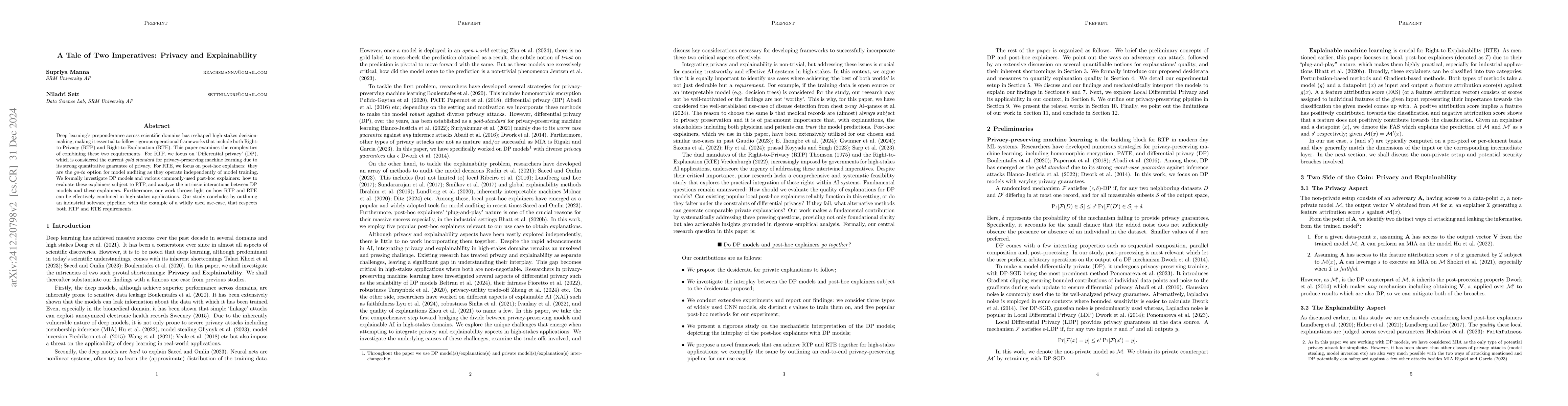 Thumbnail for A Tale of Two Imperatives: Privacy and Explainability