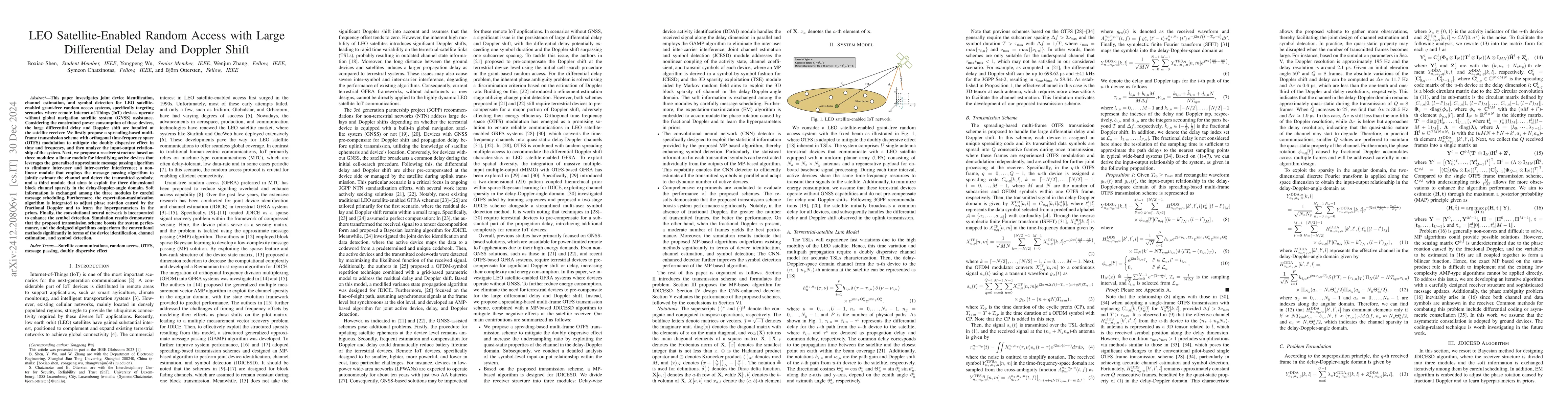 Thumbnail for LEO Satellite-Enabled Random Access with Large Differential Delay and
  Doppler Shift