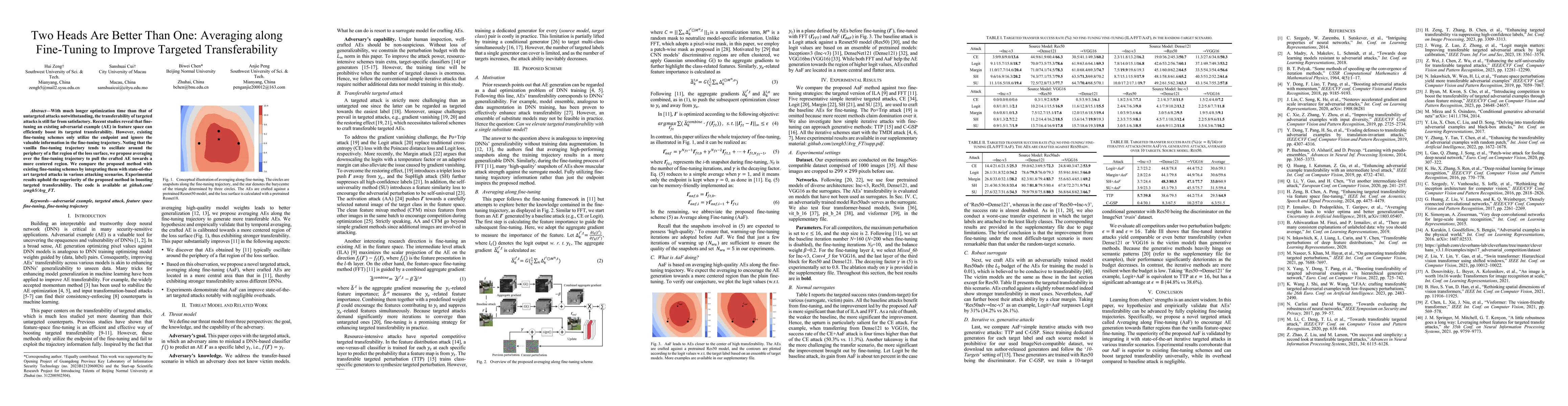 Thumbnail for Two Heads Are Better Than One: Averaging along Fine-Tuning to Improve
  Targeted Transferability