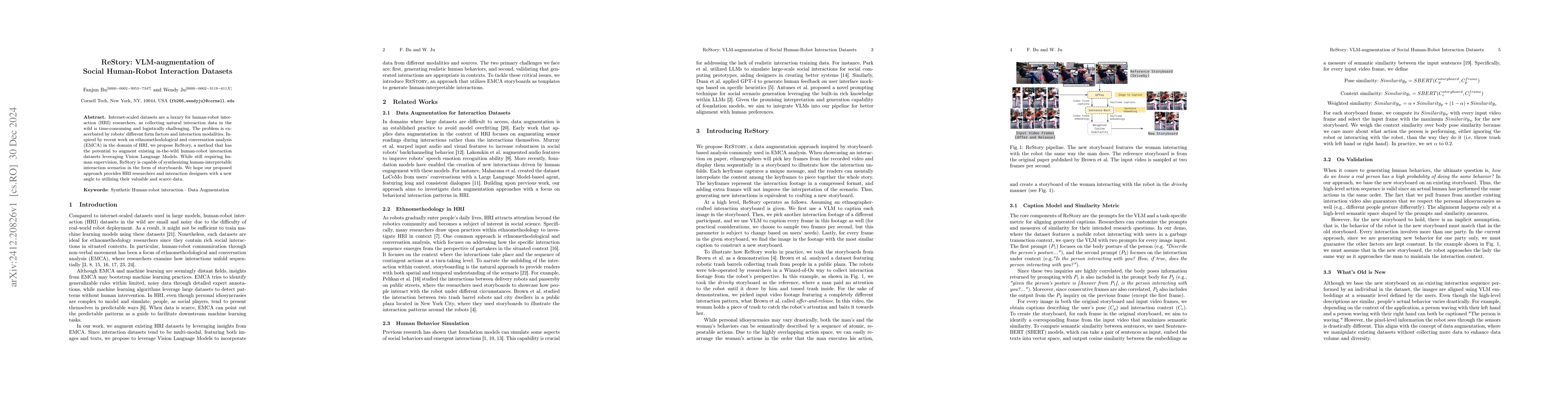 Thumbnail for ReStory: VLM-augmentation of Social Human-Robot Interaction Datasets