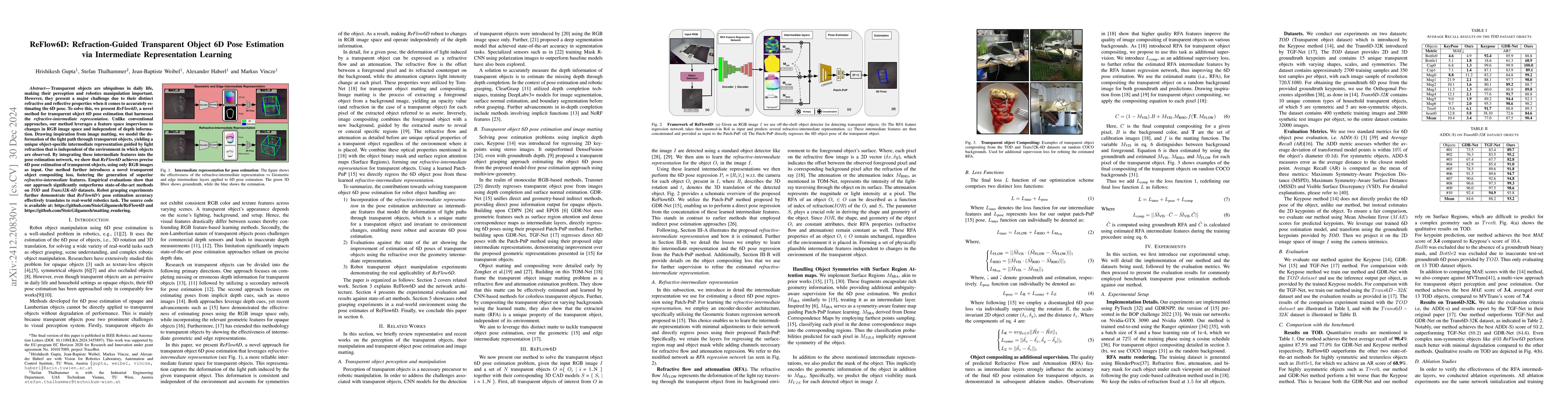 Thumbnail for ReFlow6D: Refraction-Guided Transparent Object 6D Pose Estimation via
  Intermediate Representation Learning