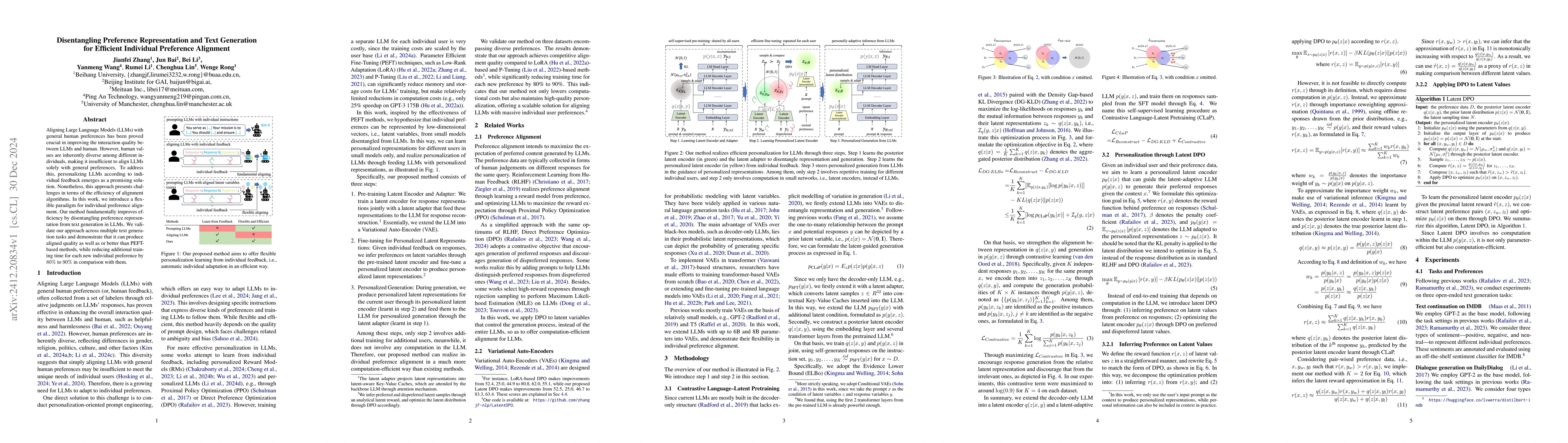 Thumbnail for Disentangling Preference Representation and Text Generation for
  Efficient Individual Preference Alignment