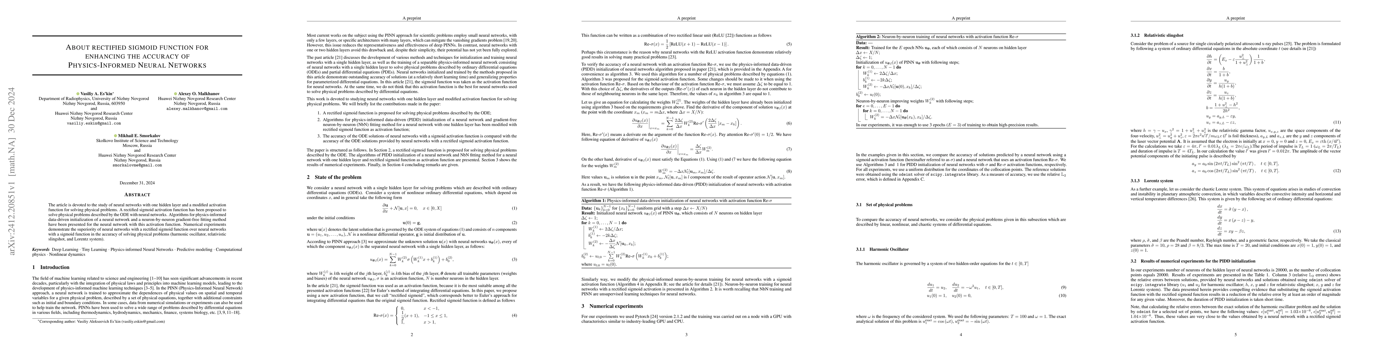 Thumbnail for About rectified sigmoid function for enhancing the accuracy of
  Physics-Informed Neural Networks