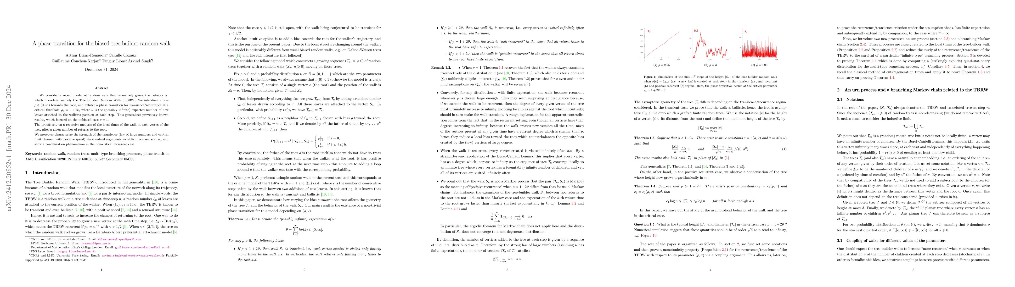 Thumbnail for A phase transition for the biased tree-builder random walk