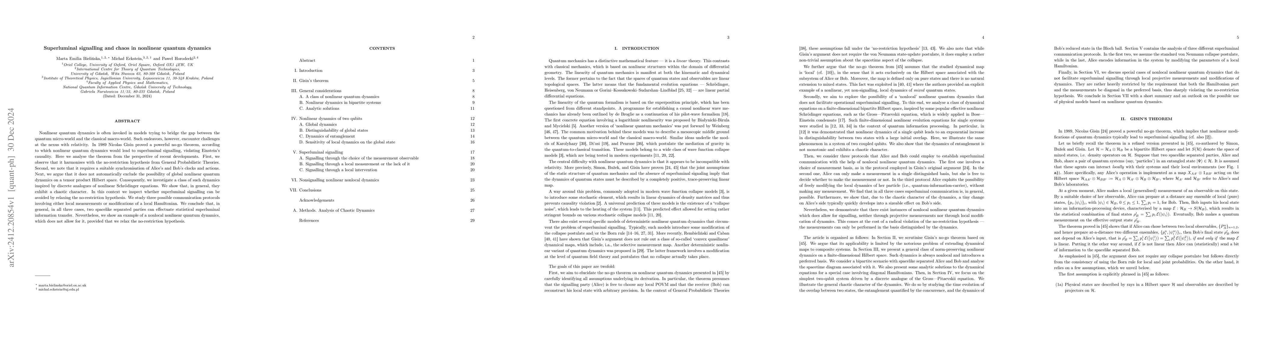 Thumbnail for Superluminal signalling and chaos in nonlinear quantum dynamics