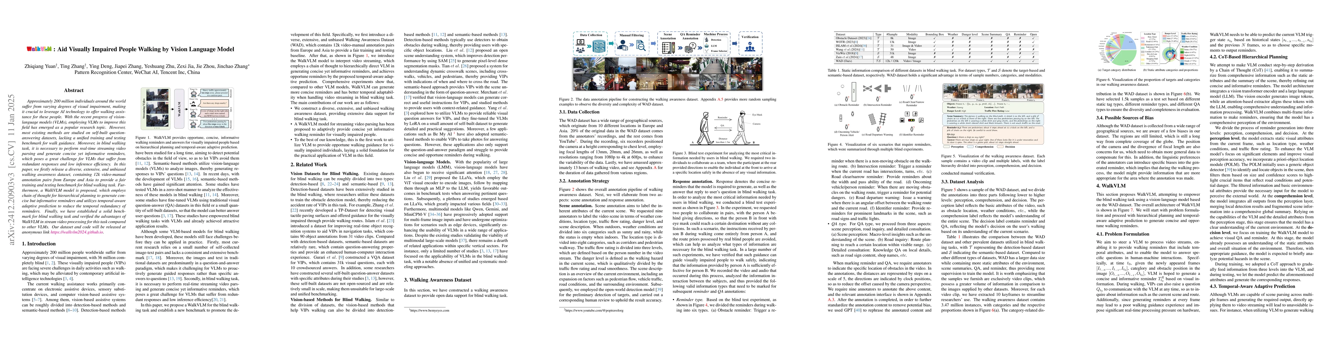Thumbnail for WalkVLM:Aid Visually Impaired People Walking by Vision Language Model