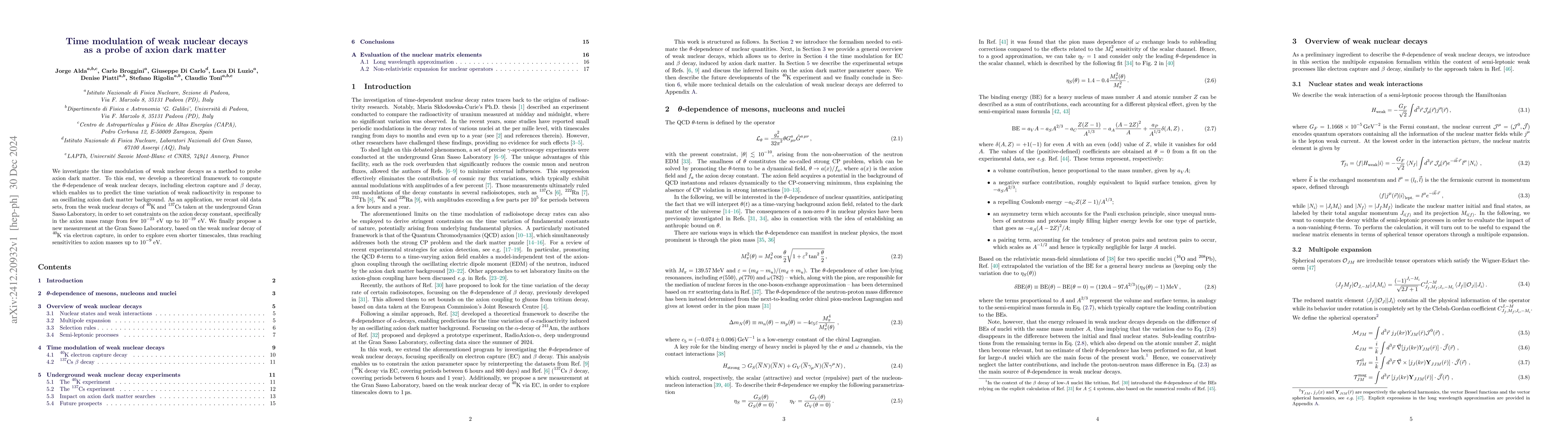 Thumbnail for Time modulation of weak nuclear decays as a probe of axion dark matter