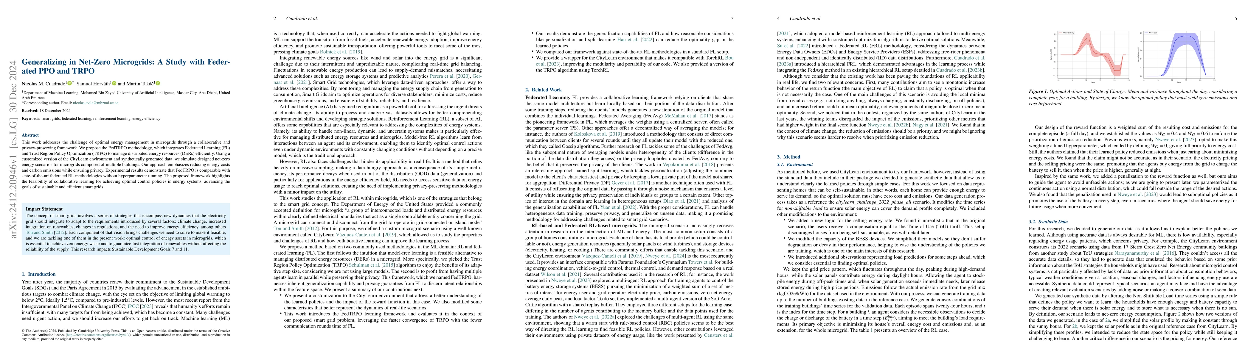 Thumbnail for Generalizing in Net-Zero Microgrids: A Study with Federated PPO and TRPO