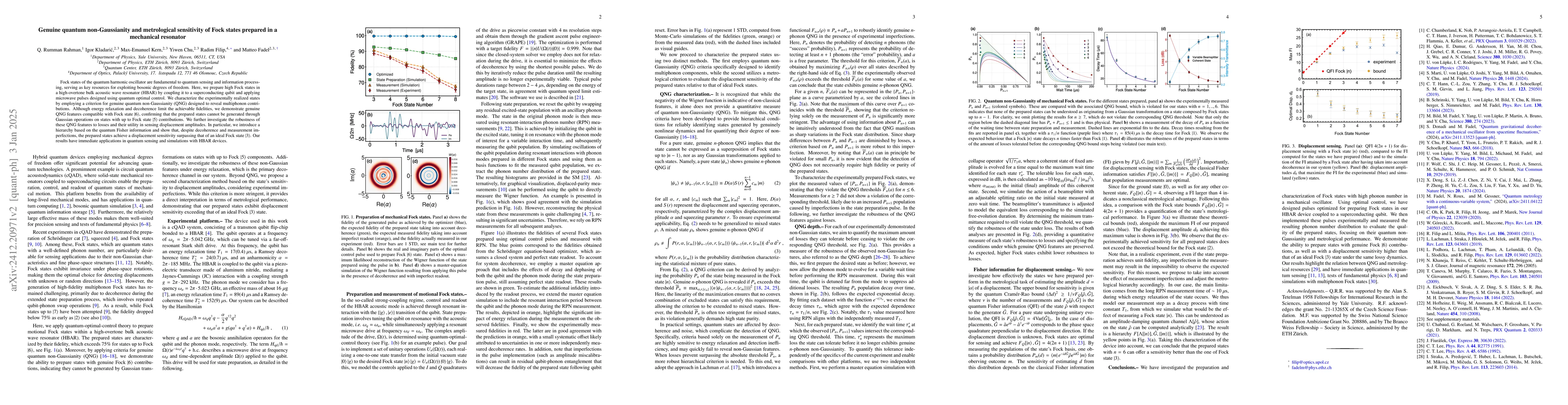 Thumbnail for Genuine Quantum non-Gaussianity and metrological sensitivity of Fock
  states prepared in a mechanical resonator