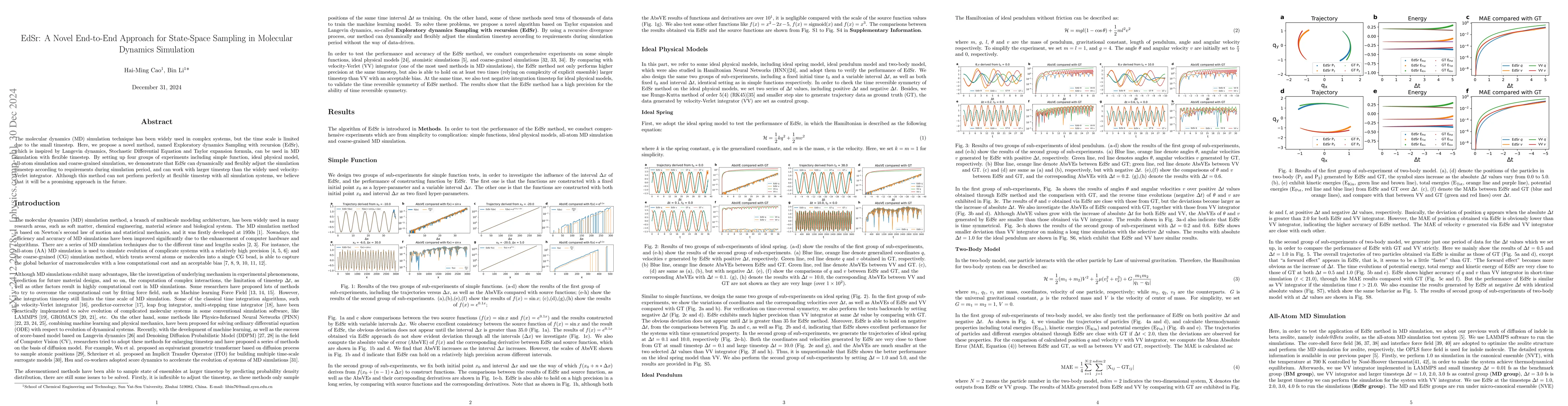 Thumbnail for EdSr: A Novel End-to-End Approach for State-Space Sampling in Molecular
  Dynamics Simulation