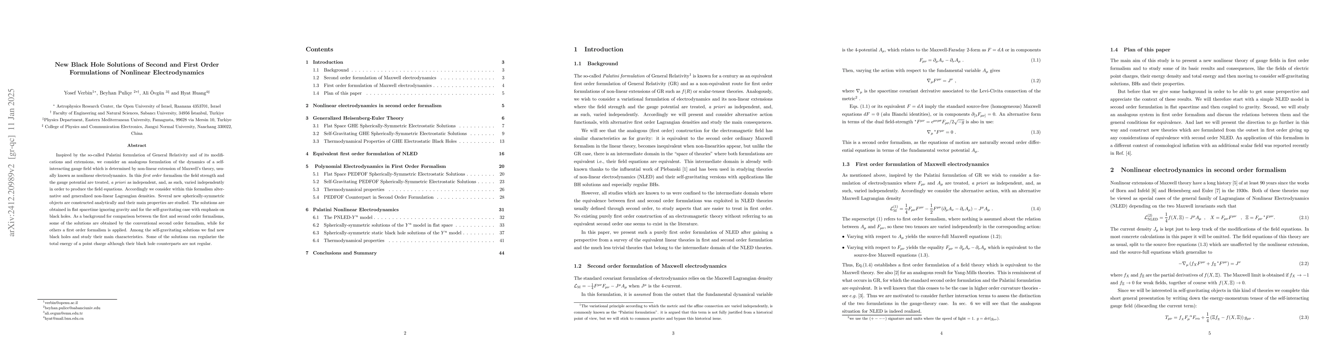 Thumbnail for New Black Hole Solutions of Second and First Order Formulations of
  Nonlinear Electrodynamics