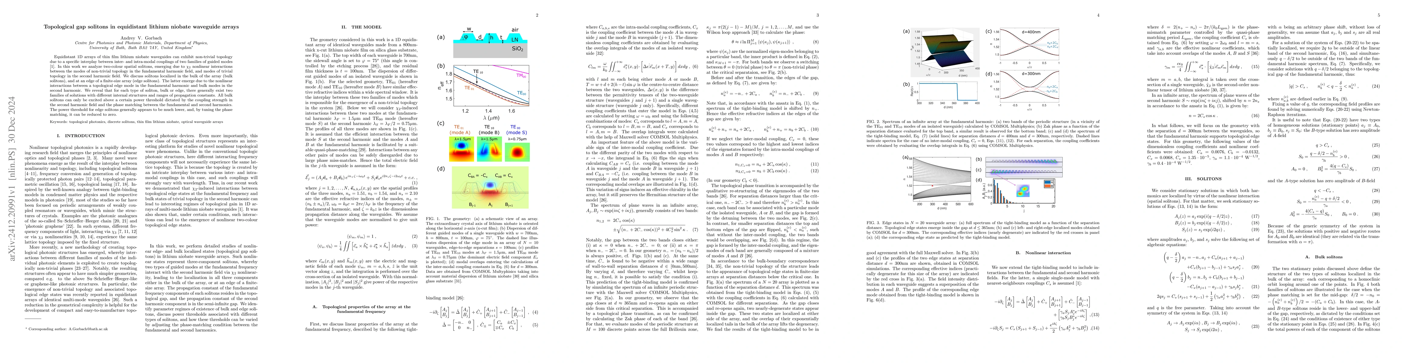 Thumbnail for Topological gap solitons in equidistant lithium niobate waveguide arrays