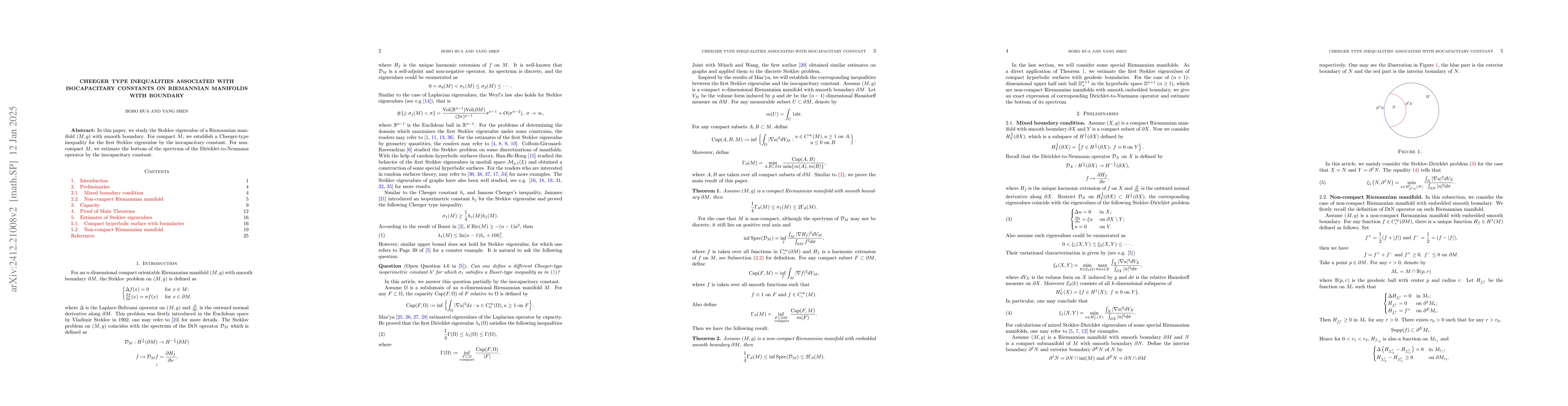 Thumbnail for Cheeger type inequalities associated with isocapacitary constants on
  Riemannian manifolds with boundary