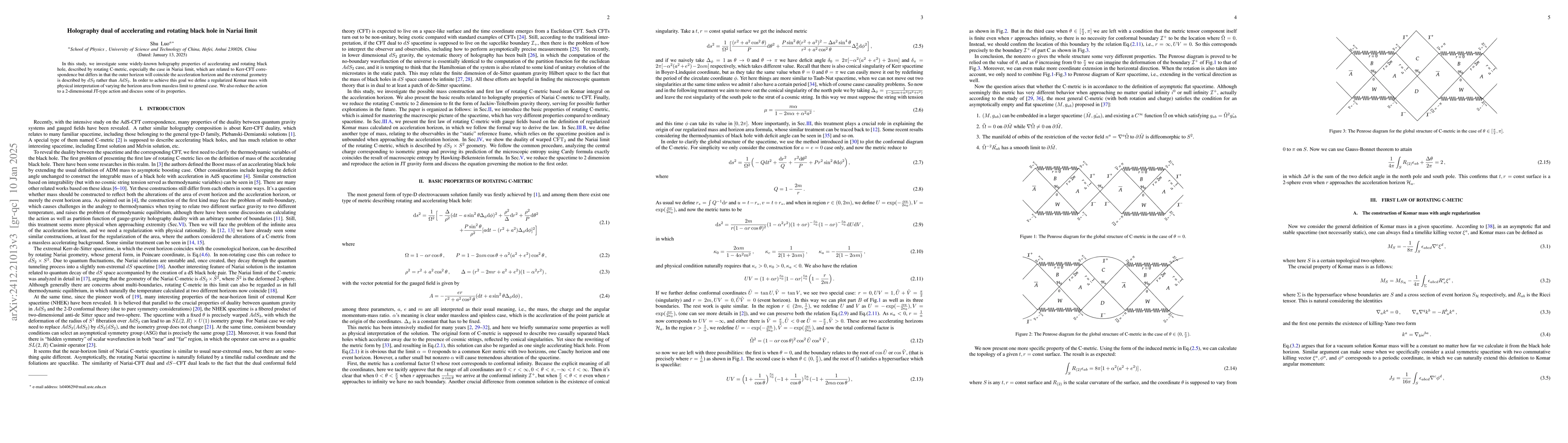 Thumbnail for Holography dual of accelerating and rotating black hole in Nariai limit