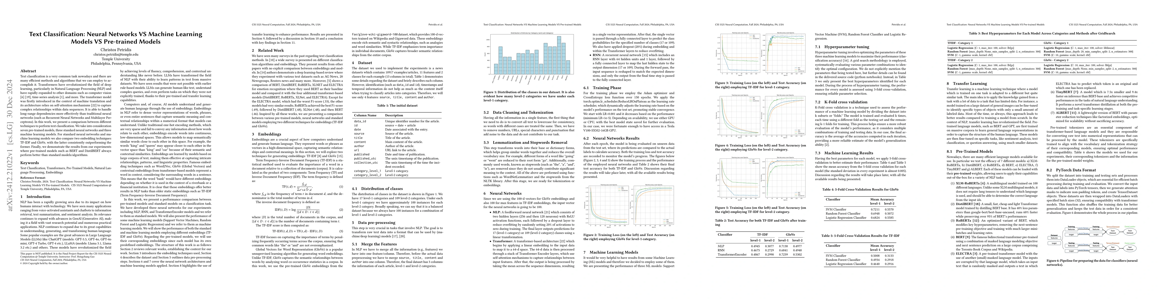 Thumbnail for Text Classification: Neural Networks VS Machine Learning Models VS
  Pre-trained Models