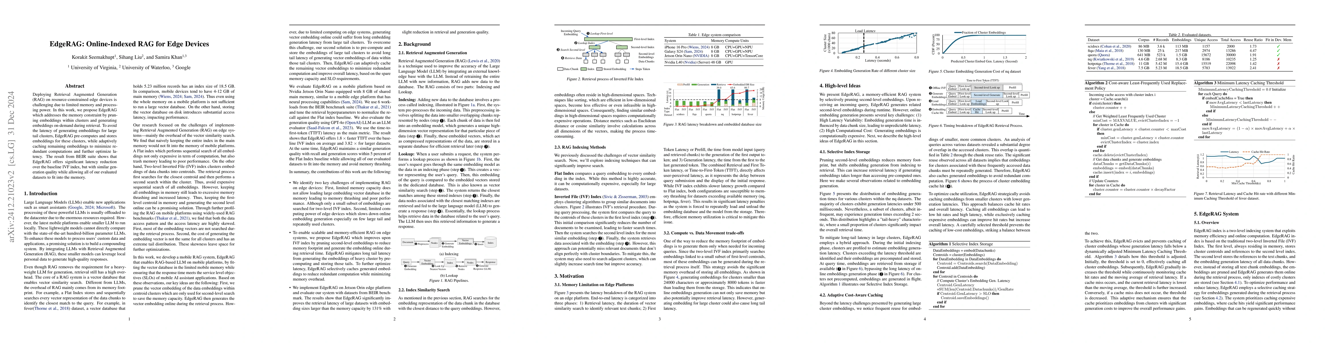 Thumbnail for EdgeRAG: Online-Indexed RAG for Edge Devices