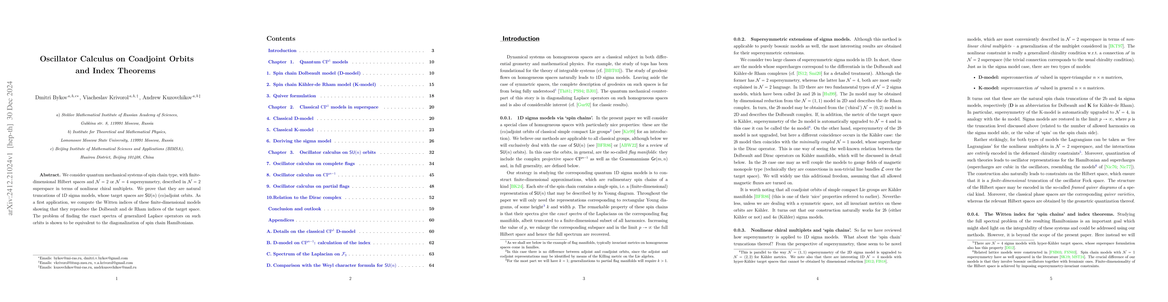 Thumbnail for Oscillator Calculus on Coadjoint Orbits and Index Theorems