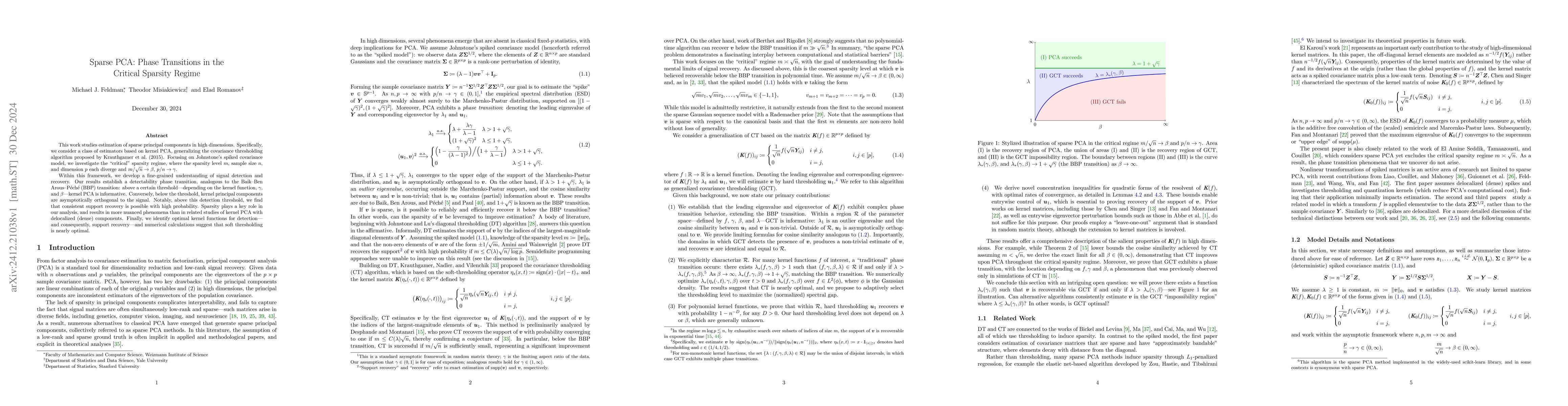 Thumbnail for Sparse PCA: Phase Transitions in the Critical Sparsity Regime