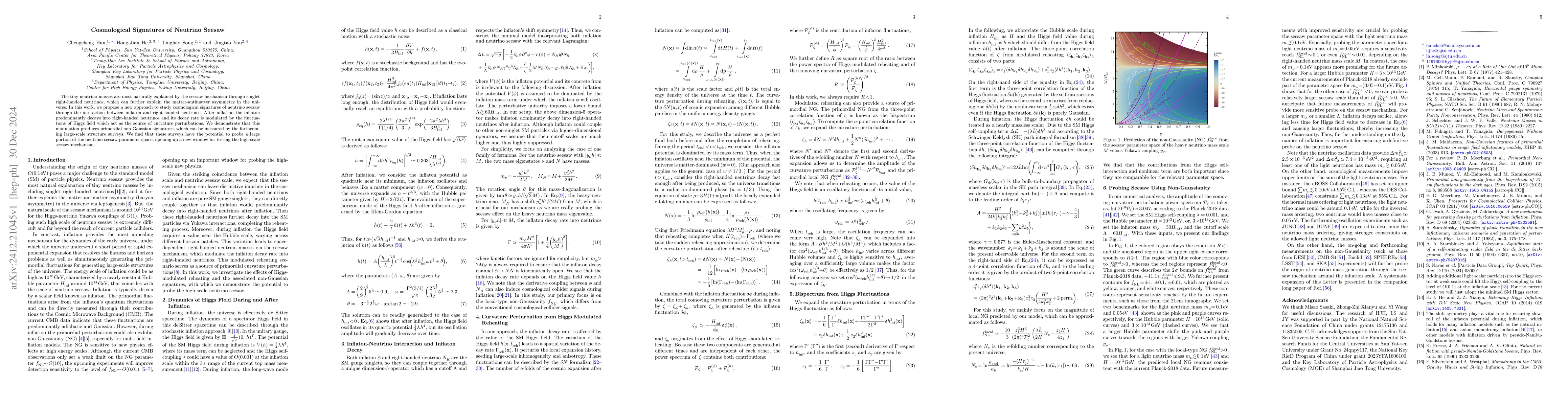 Thumbnail for Cosmological Signatures of Neutrino Seesaw