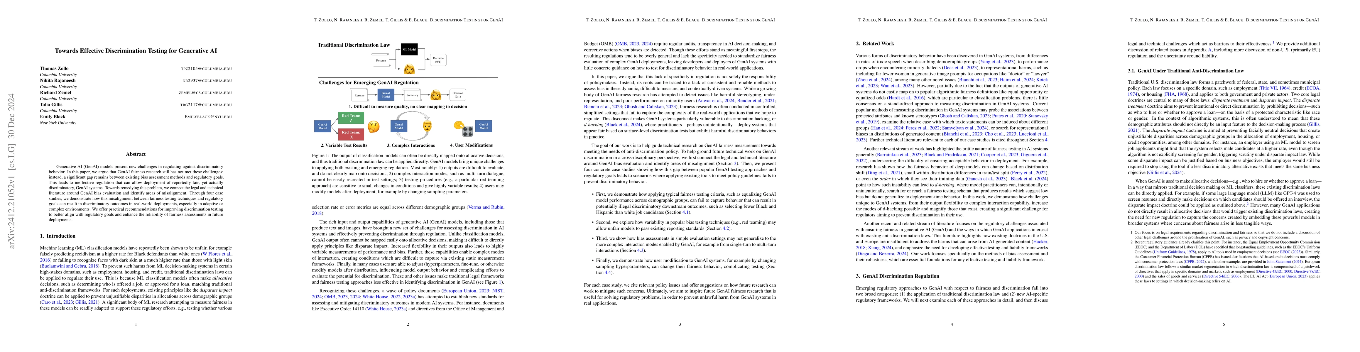 Thumbnail for Towards Effective Discrimination Testing for Generative AI