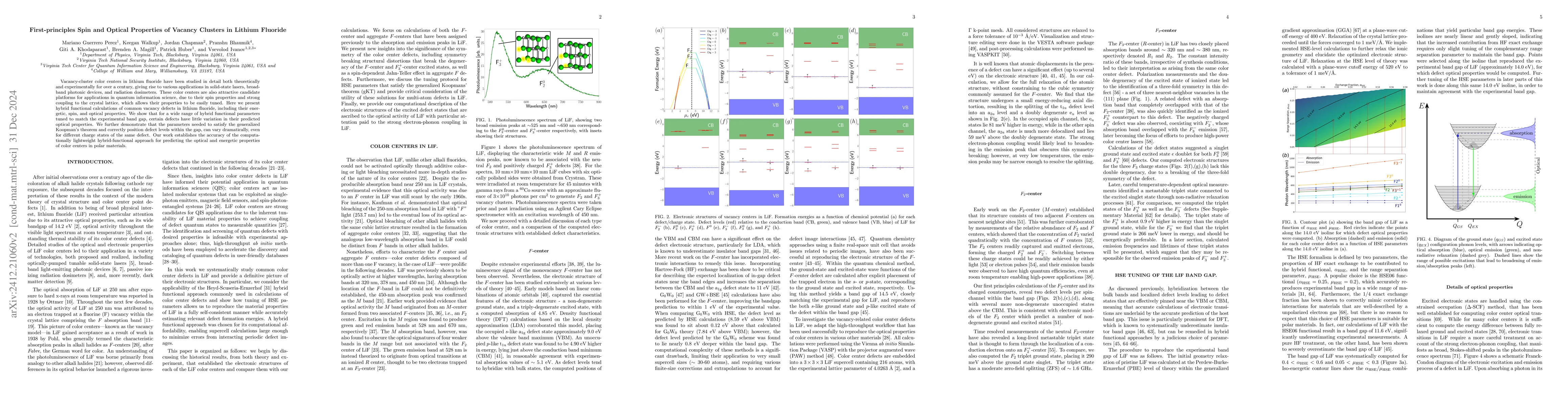 Thumbnail for First-principles Spin and Optical Properties of Vacancy Clusters in
  Lithium Fluoride