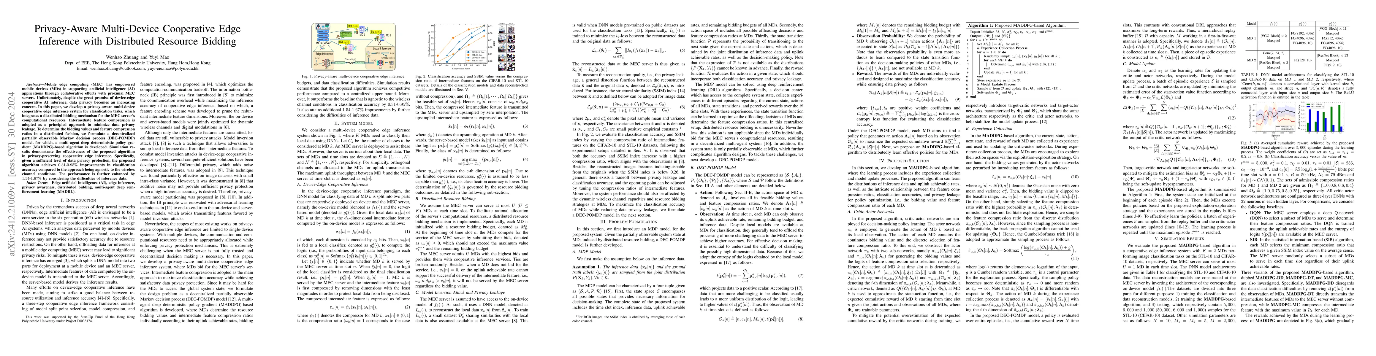 Thumbnail for Privacy-Aware Multi-Device Cooperative Edge Inference with Distributed
  Resource Bidding