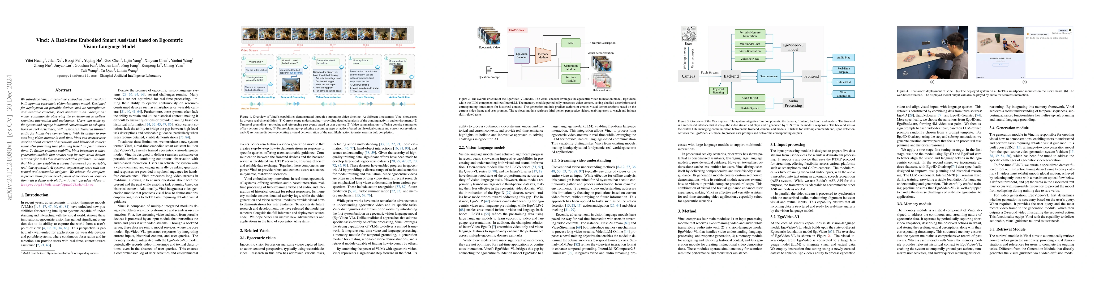 Thumbnail for Vinci: A Real-time Embodied Smart Assistant based on Egocentric
  Vision-Language Model