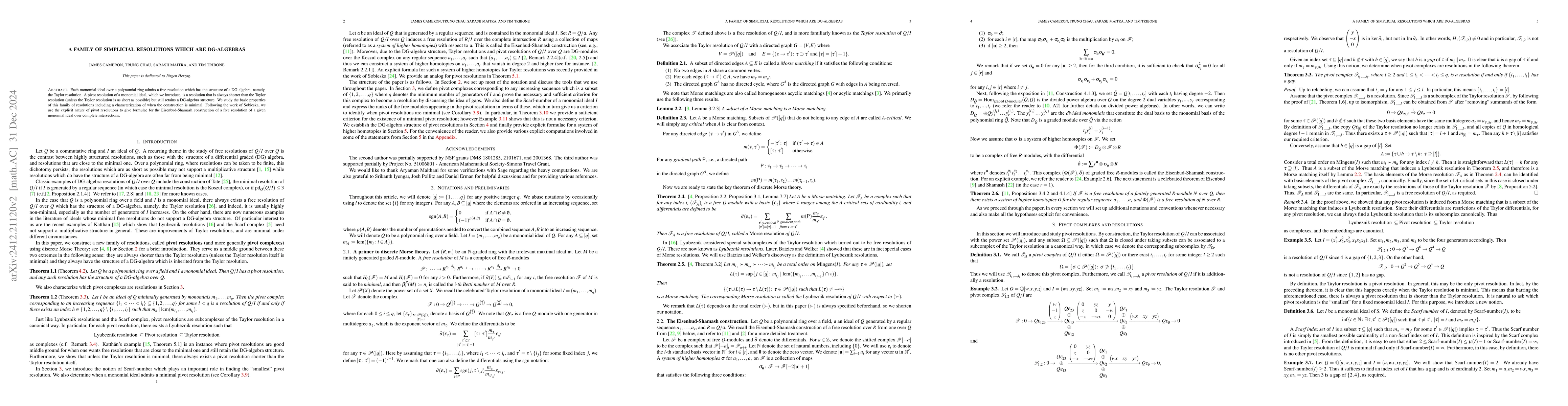 Thumbnail for A family of simplicial resolutions which are DG-algebras