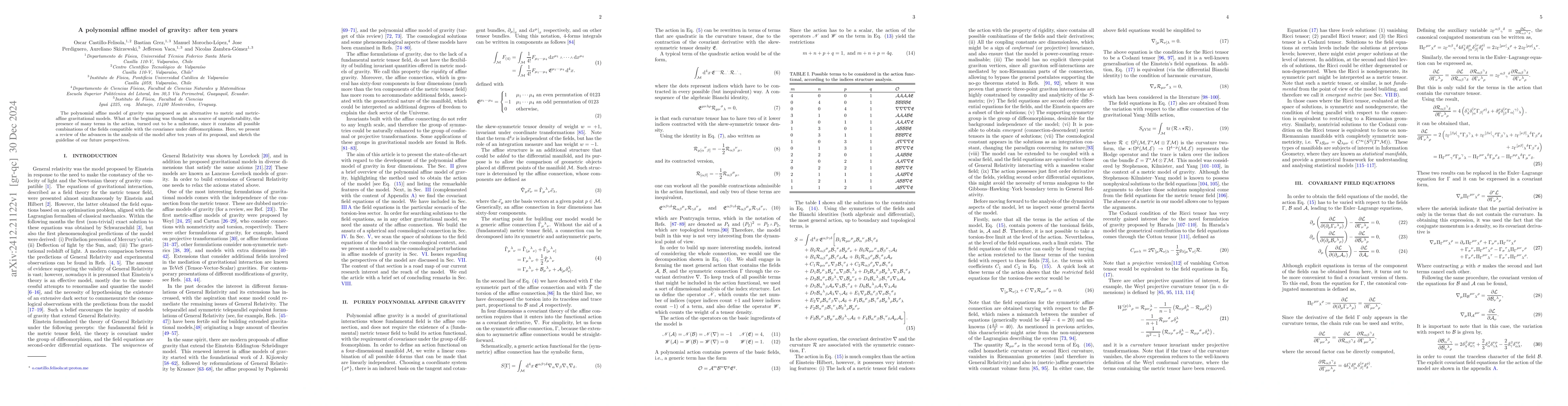 Thumbnail for A polynomial affine model of gravity: after ten years