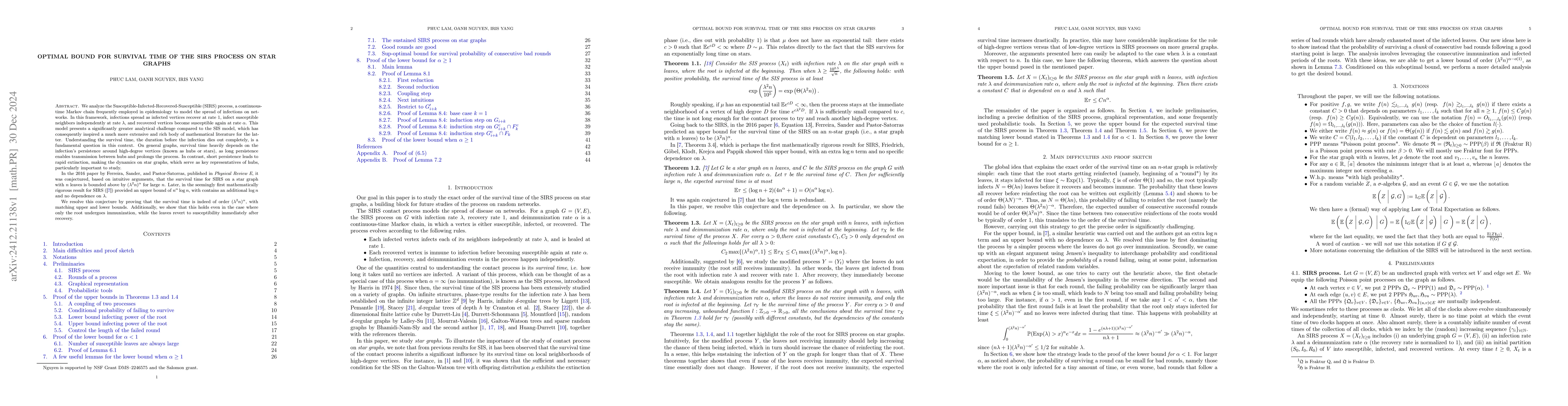 Thumbnail for Optimal bound for survival time of the SIRS process on star graphs