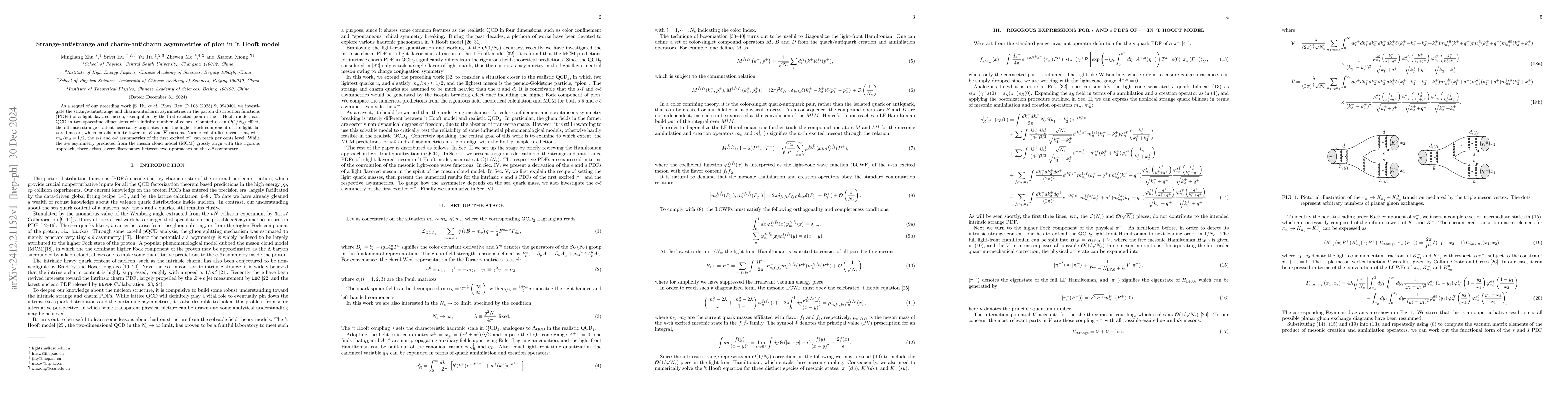 Thumbnail for Strange-antistrange and charm-anticharm asymmetries of pion in 't Hooft
  model