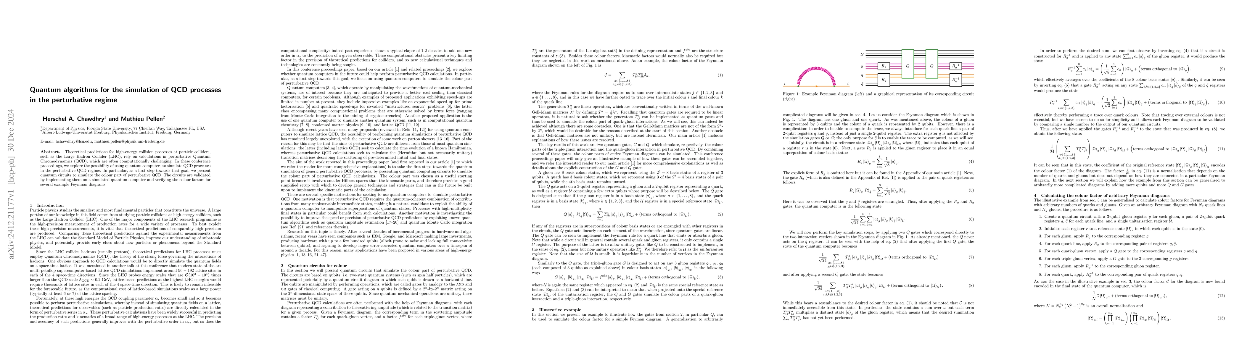 Thumbnail for Quantum algorithms for the simulation of QCD processes in the
  perturbative regime