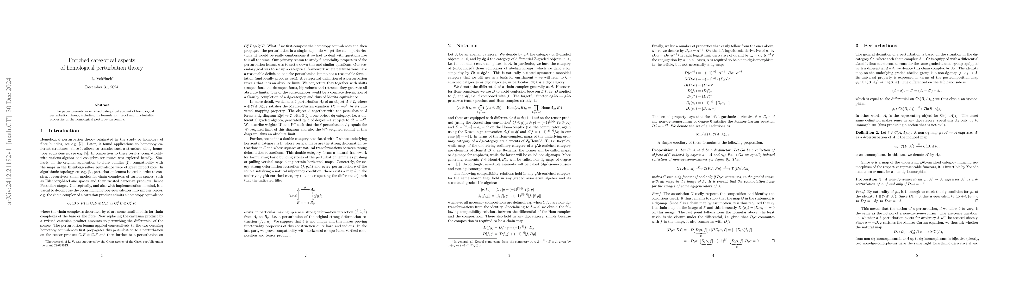 Thumbnail for Enriched categorical aspects of homological perturbation theory