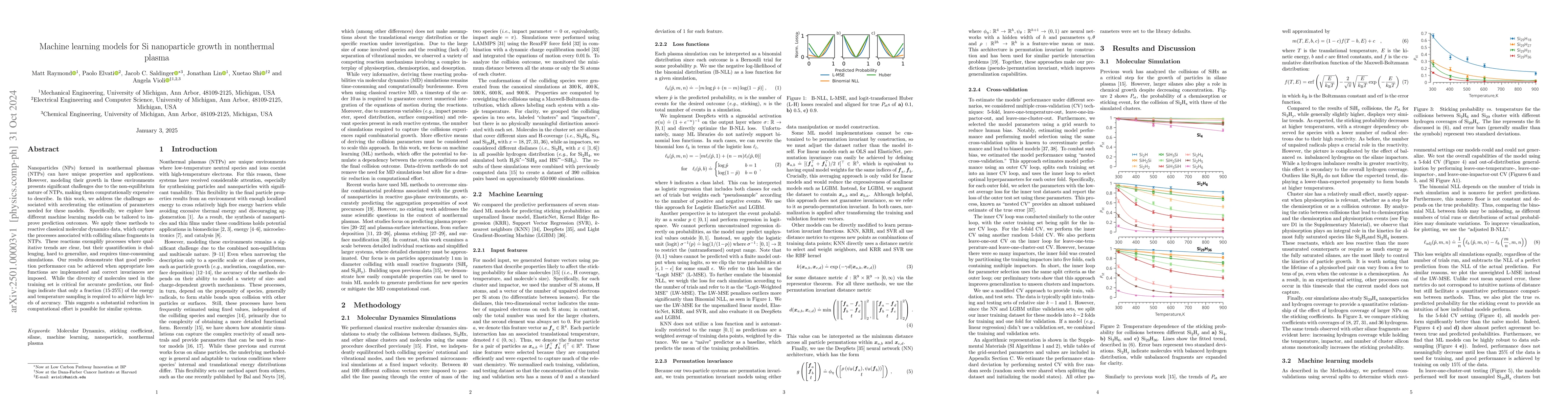 Thumbnail for Machine learning models for Si nanoparticle growth in nonthermal plasma