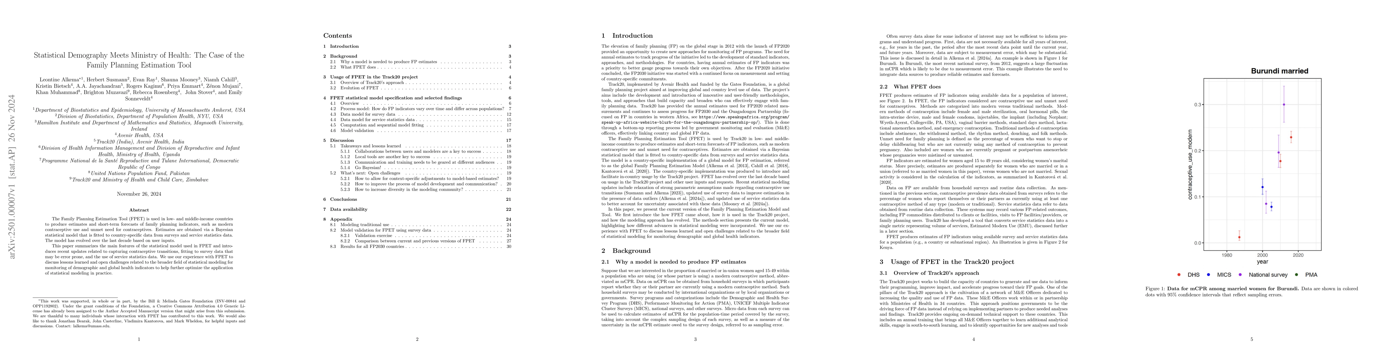 Thumbnail for Statistical Demography Meets Ministry of Health: The Case of the Family
  Planning Estimation Tool