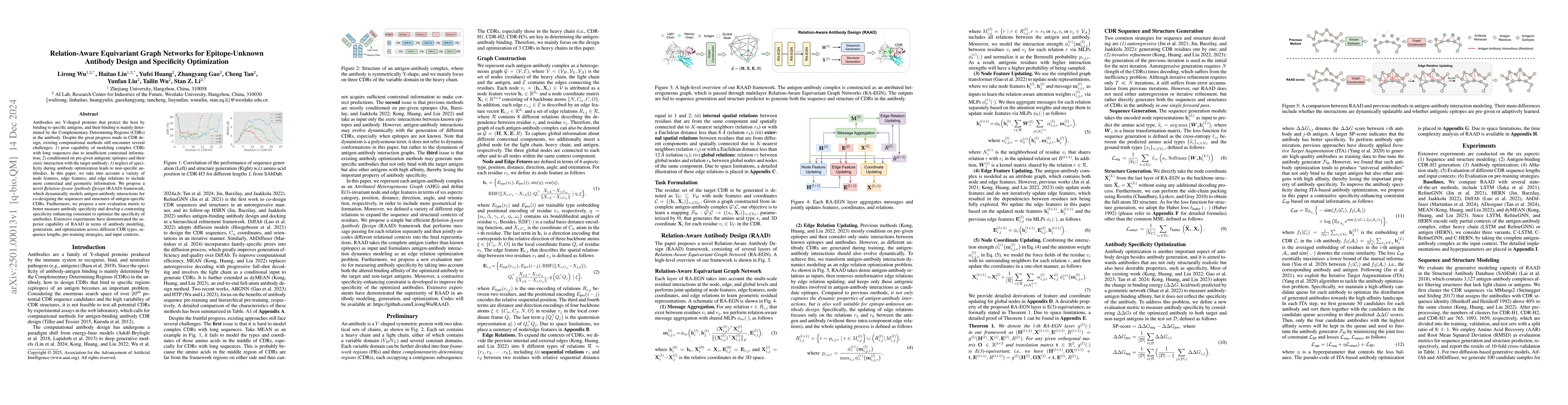 Thumbnail for Relation-Aware Equivariant Graph Networks for Epitope-Unknown Antibody
  Design and Specificity Optimization