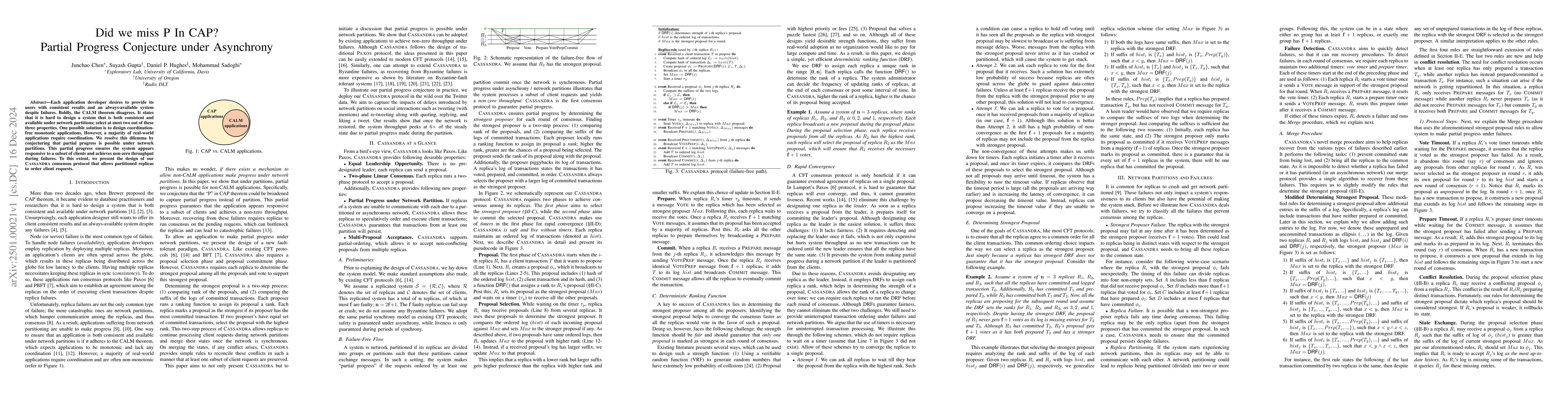 Thumbnail for Did we miss P In CAP? Partial Progress Conjecture under Asynchrony