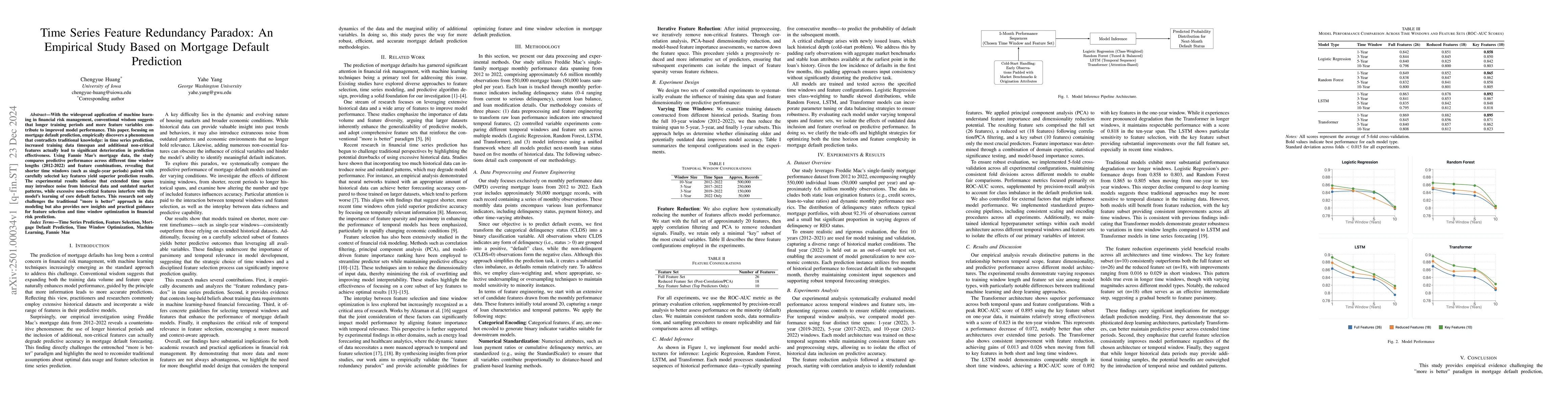Thumbnail for Time Series Feature Redundancy Paradox: An Empirical Study Based on
  Mortgage Default Prediction