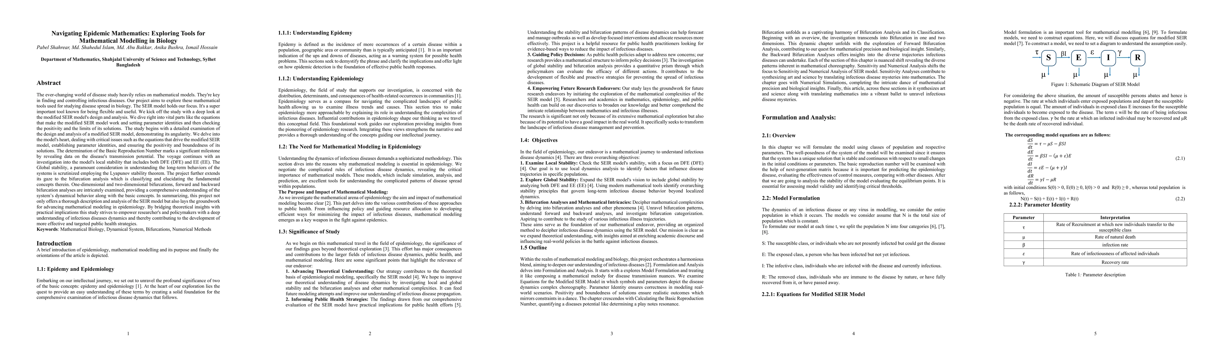 Thumbnail for Navigating Epidemic Mathematics: Exploring Tools for Mathematical
  Modelling in Biology