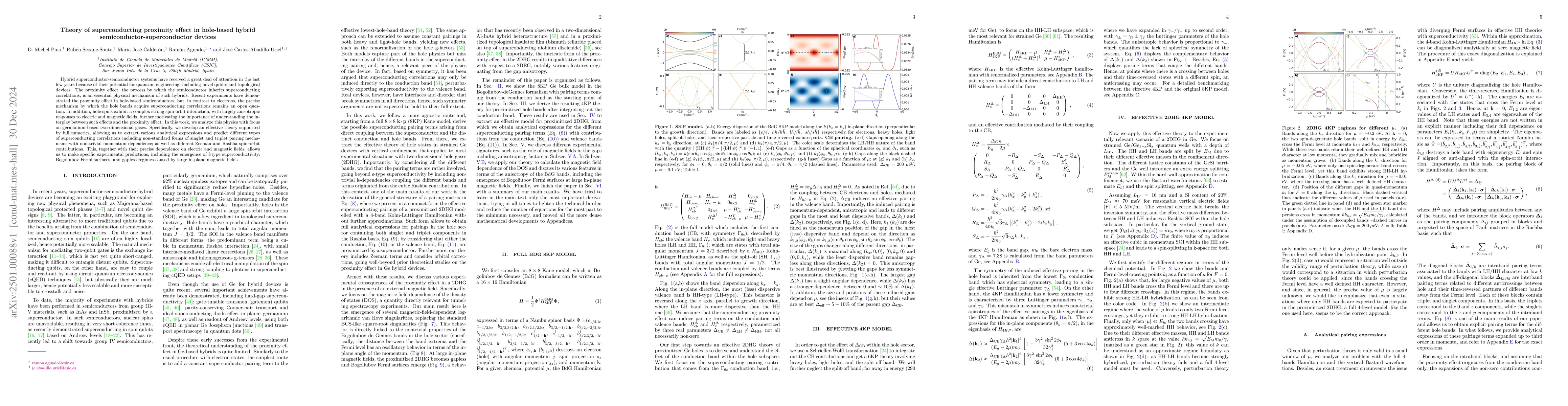 Thumbnail for Theory of superconducting proximity effect in hole-based hybrid
  semiconductor-superconductor devices