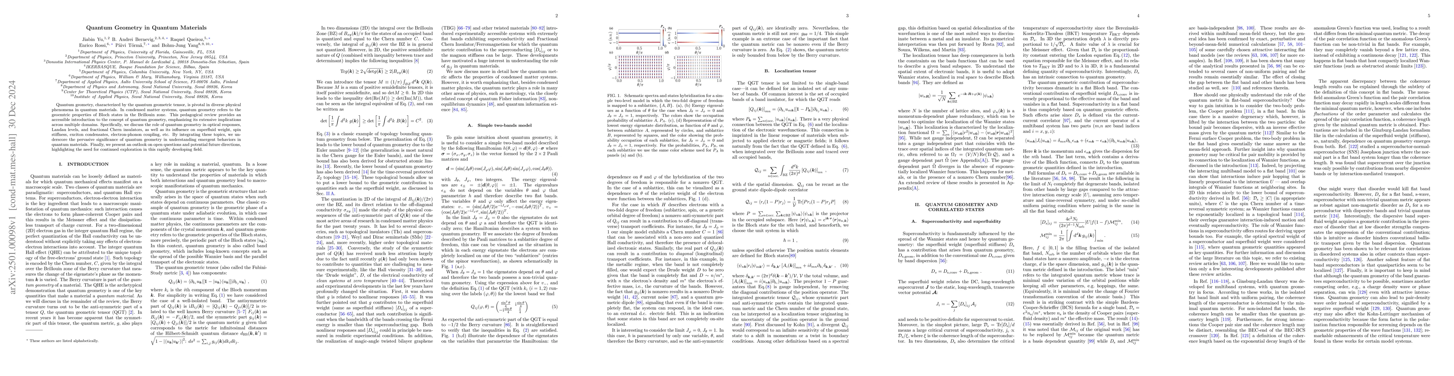 Thumbnail for Quantum Geometry in Quantum Materials