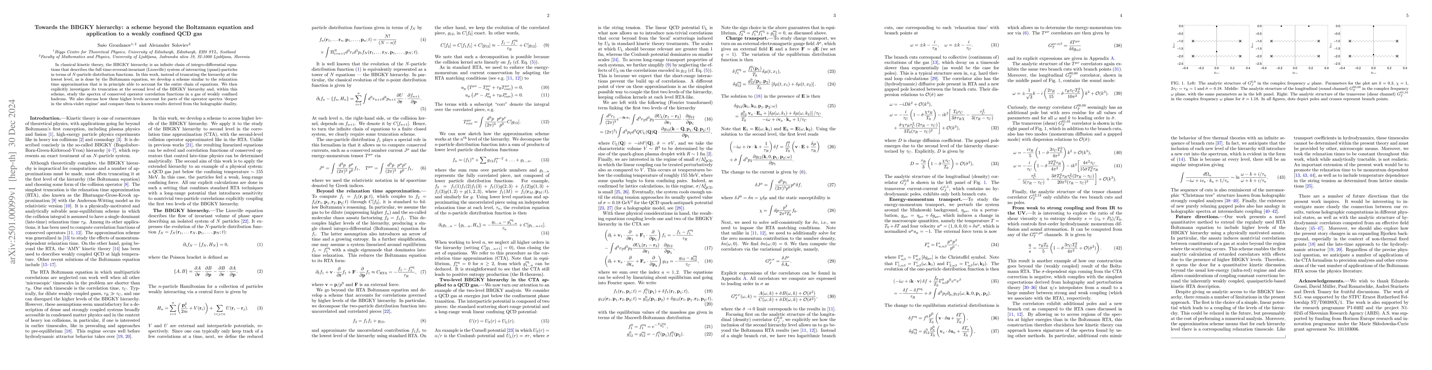 Thumbnail for Towards the BBGKY hierarchy: a scheme beyond the Boltzmann equation and
  application to a weakly confined QCD gas
