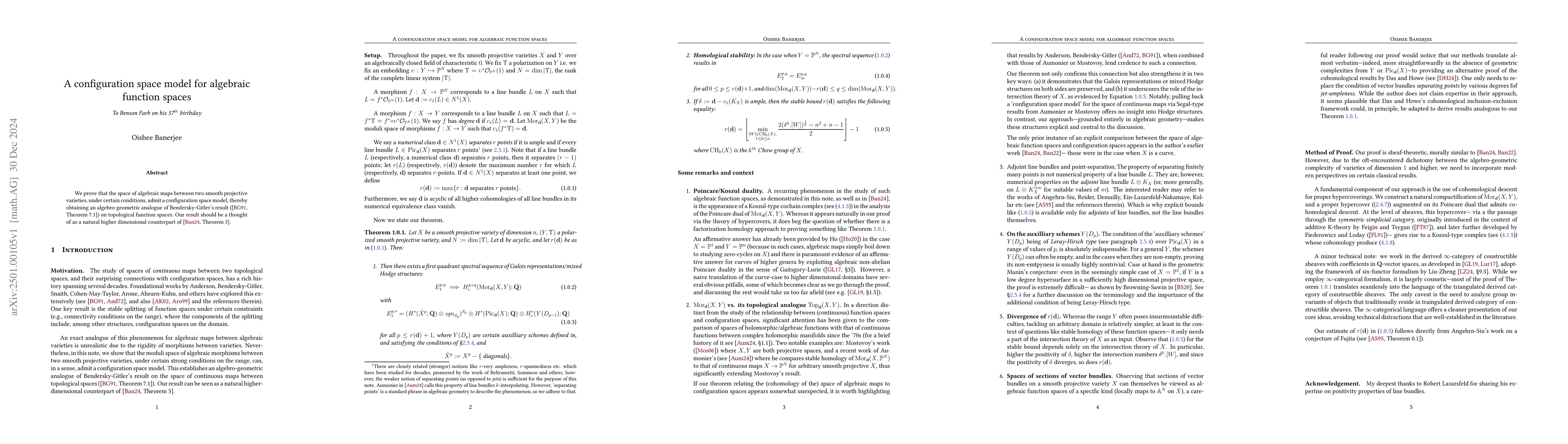 Thumbnail for A configuration space model for algebraic function spaces