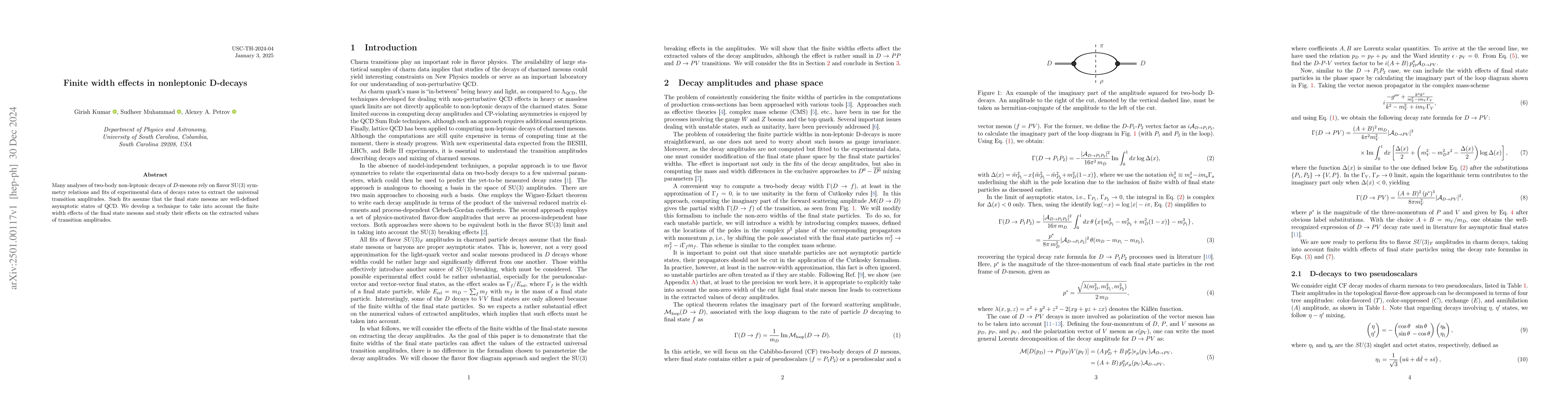 Thumbnail for Finite width effects in nonleptonic D-decays